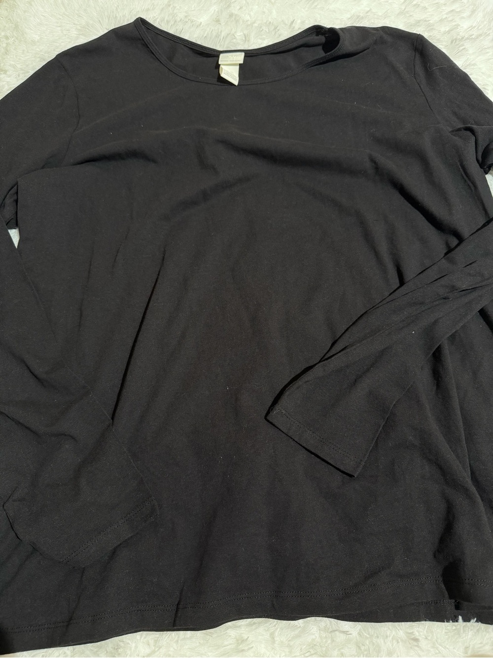 NWT H&M XXL Classic Black Long-Sleeve shirt top soft comfortable neutral basics